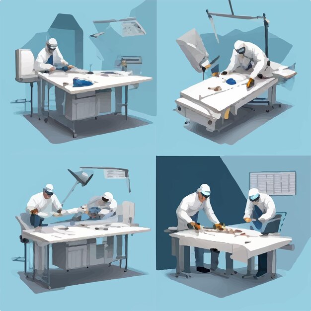 Vetor ilustração do conceito de cirurgiões vetoriais fazendo cirurgia