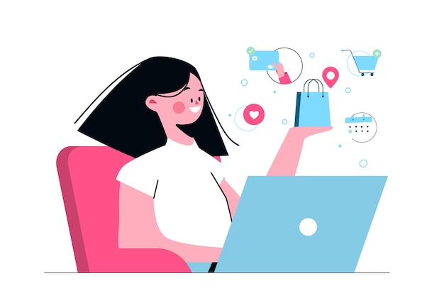 Ilustração do conceito de compra online