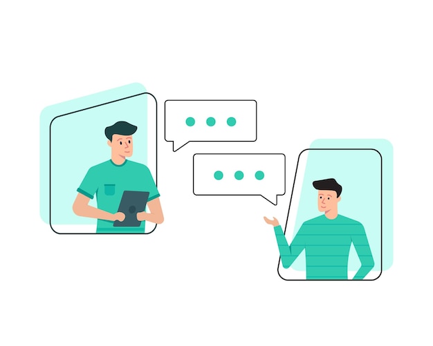 ilustração do conceito de comunicação em equipe