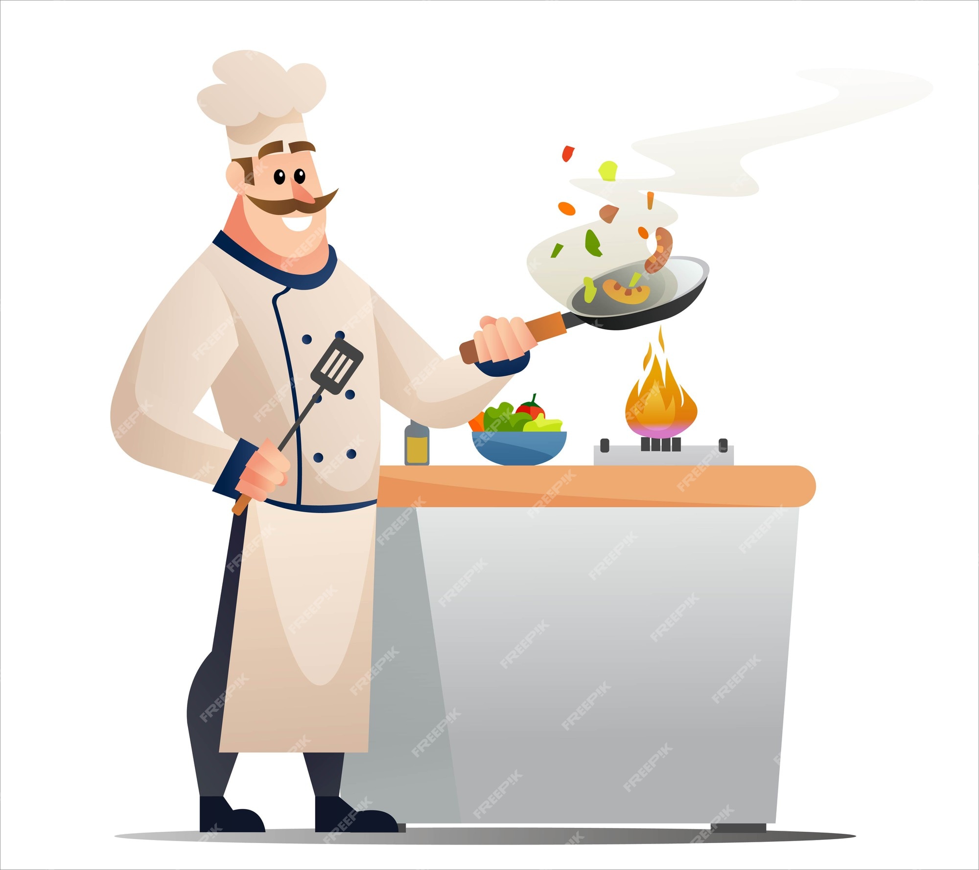 Cozinheiro Cozinheiro Com Folha De Receitas Uniforme De Restaurante  Profissional De Cozinha. Ilustração De Estoque Vetorial Isolad Ilustração  do Vetor - Ilustração de cozedura, cozinha: 215494724