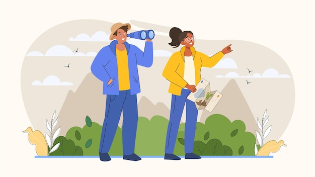 Ilustração do conceito de design gráfico 2D de vetor de férias