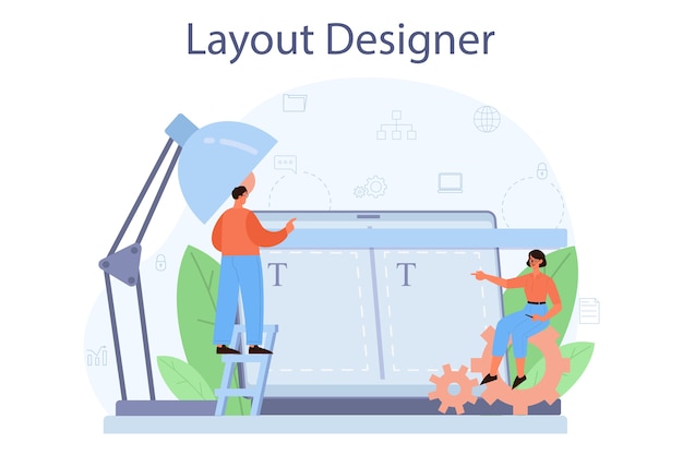 Ilustração do conceito de designer de layout