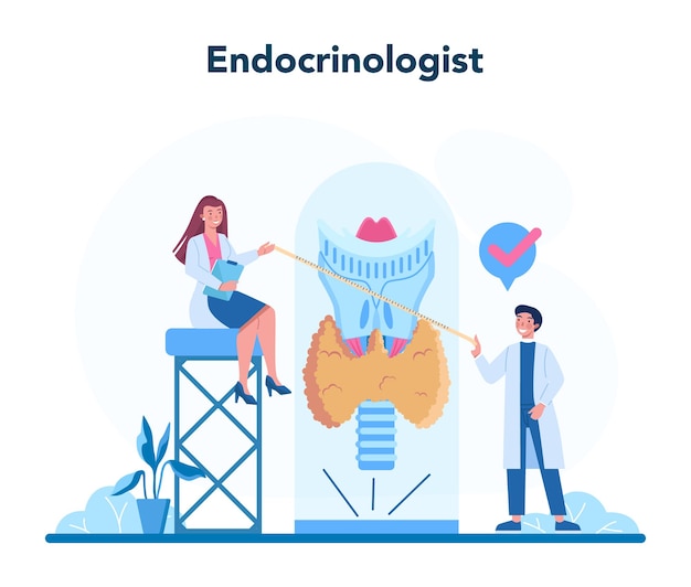 Ilustração do conceito de endocrinologista