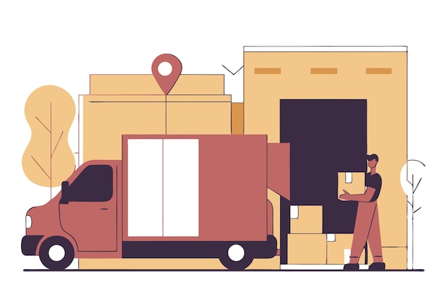 Ilustração do conceito de entrega