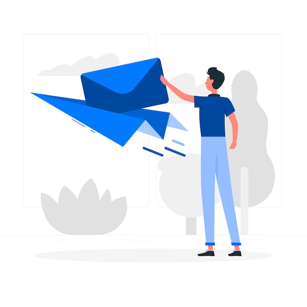 Ilustração do conceito de envio de correio