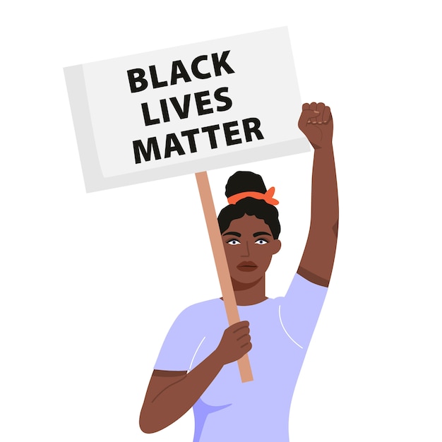 Ilustração do conceito de matéria de vidas negras.