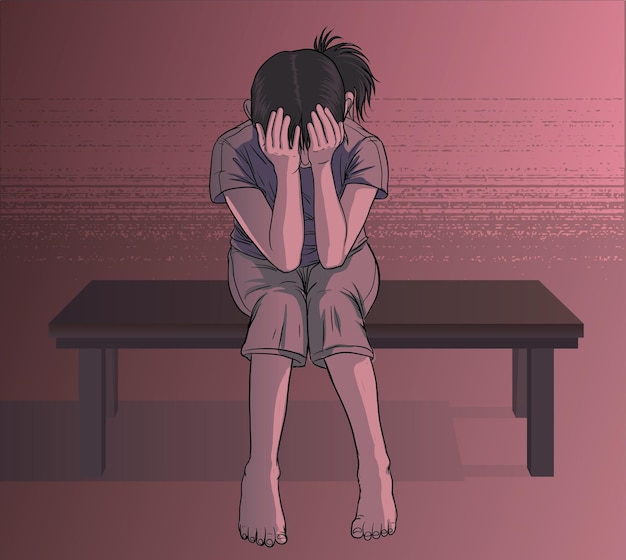Vetor ilustração do conceito de mulheres deprimidas