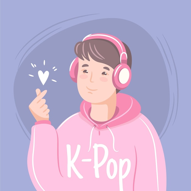 Ilustração do conceito de música k-pop