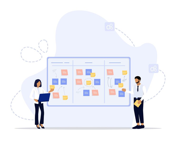 Vetor ilustração do conceito de placa scrum