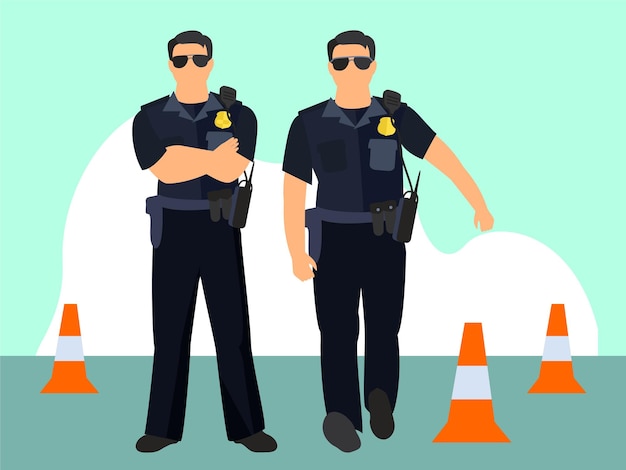 Ilustração do conceito de polícia elegante e bonita