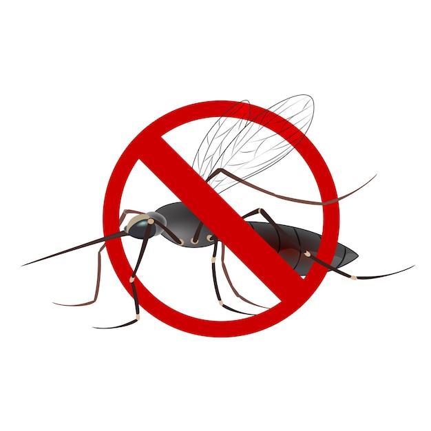 Ilustração do conceito de sinal anti-mosquito