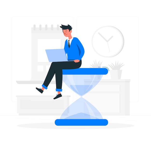 Ilustração do conceito de tempo de trabalho