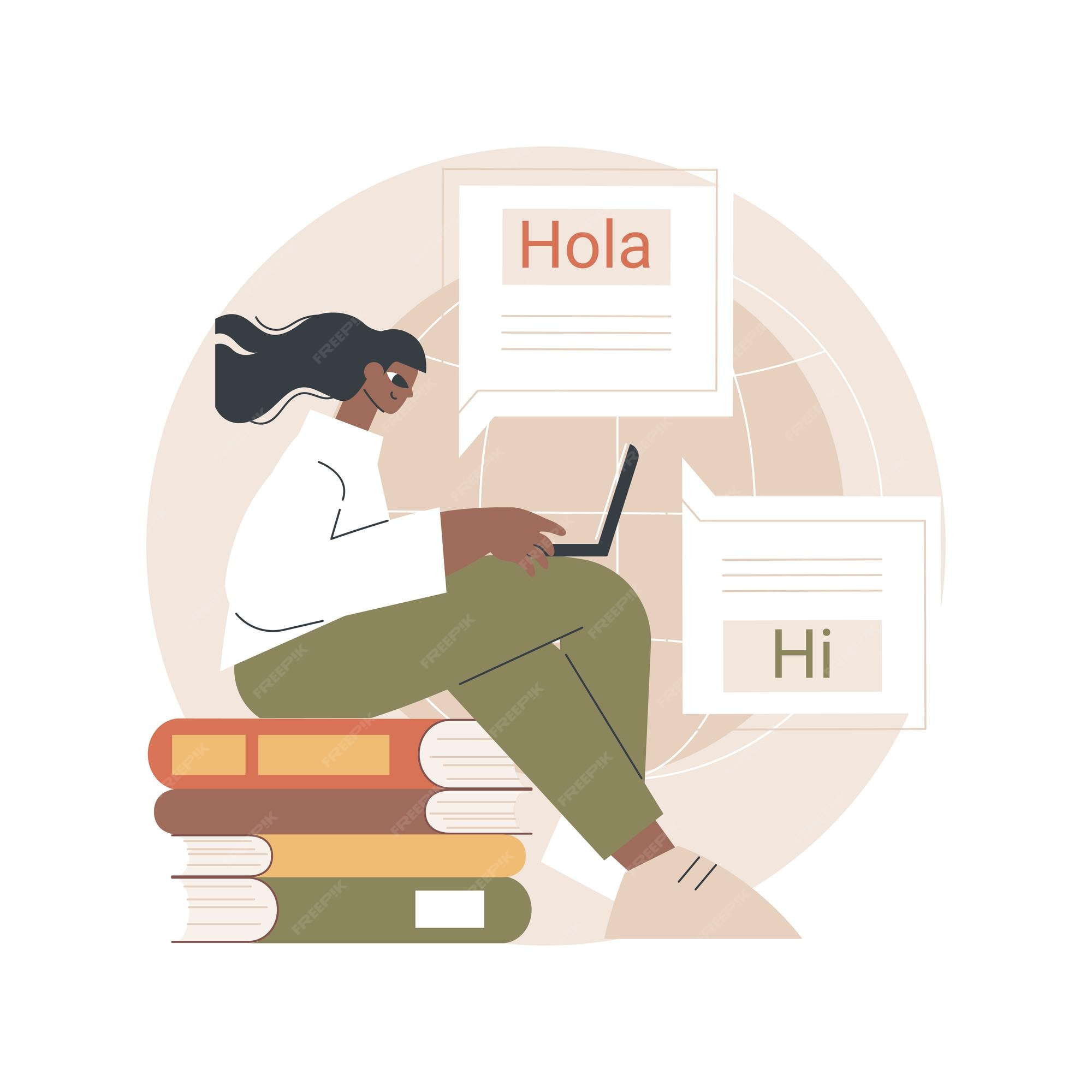 Ilustração do conceito de tradução de idiomas