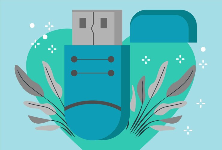 Vetor ilustração do conceito de usb elegante e bonita