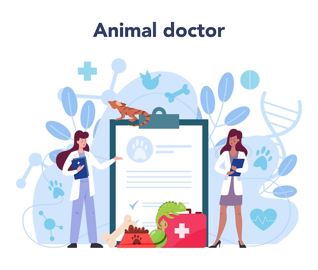 Vetor ilustração do conceito de veterinário de animais de estimação