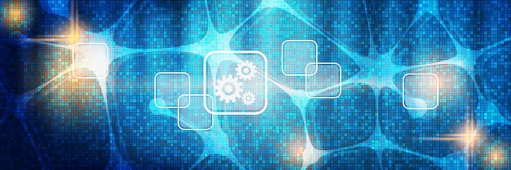 Vetor ilustração do conceito de vetor de computação de rede neural
