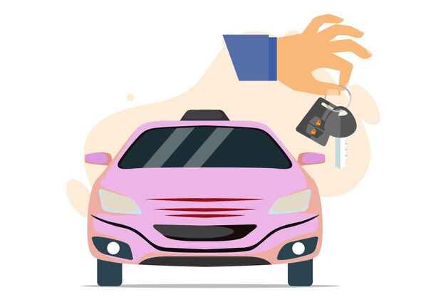 Ilustração do conceito do carro-chave elegante e bonita
