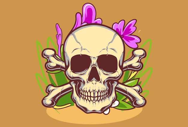 Ilustração do conceito do crânio elegante e bonita
