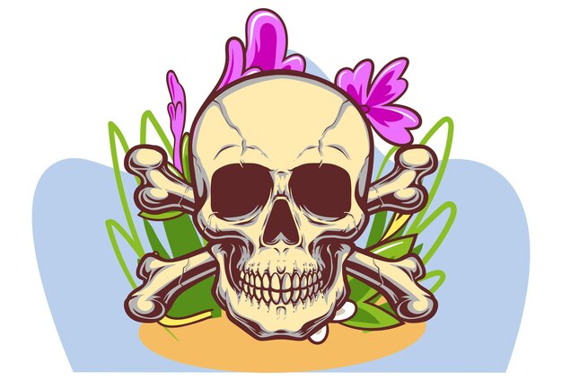 Ilustração do conceito do crânio elegante e bonita