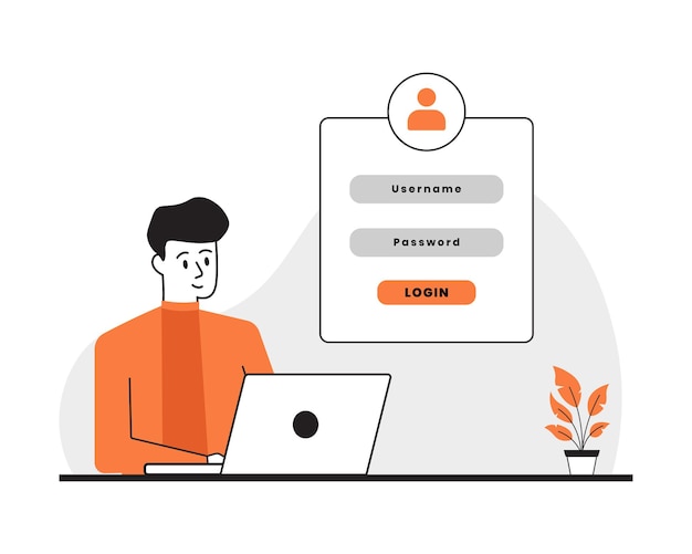 Vetor ilustração do conceito do formulário de login