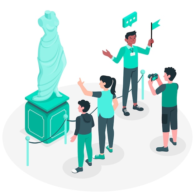 Ilustração do conceito do guia turístico