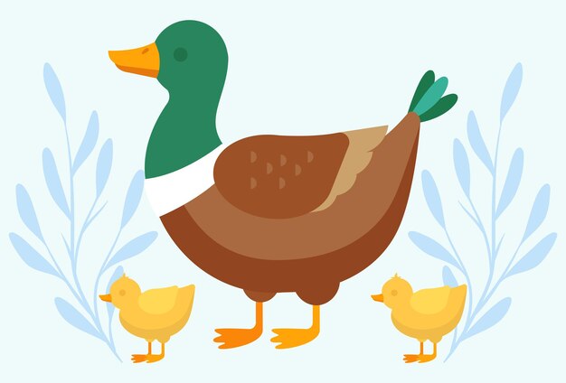 Ilustração do conceito do pato elegante e bonita
