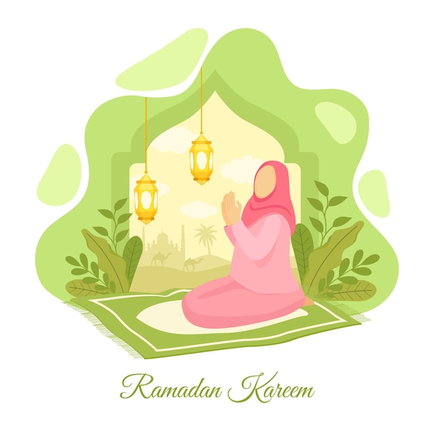 Ilustração do conceito flat ramadan