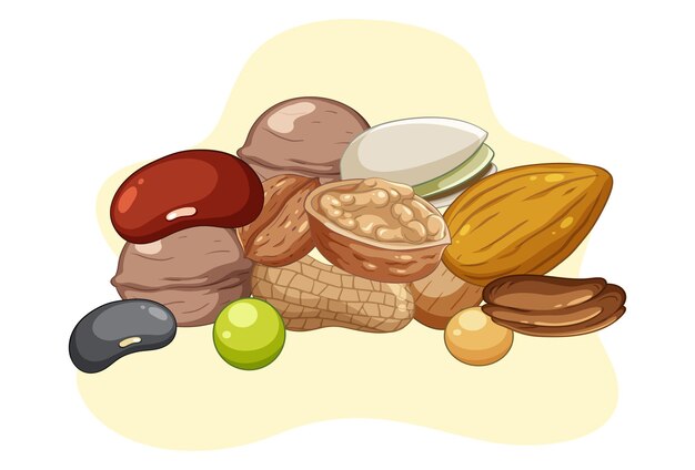 Ilustração do conceito Nutty Goodness elegante e bonita