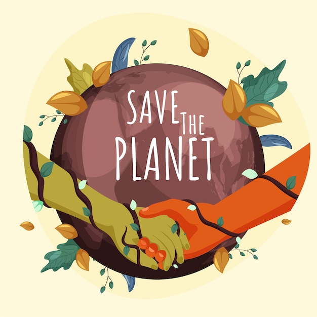 Ilustração do conceito save the planet