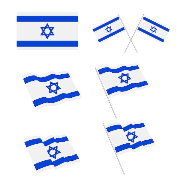 Vetor ilustração do conjunto de bandeira de israel