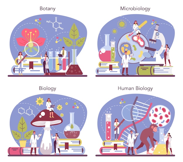 Vetor ilustração do conjunto de conceitos de ciências biológicas