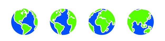 Ilustração do conjunto de ícones do planeta do mundo