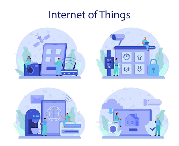 Ilustração do conjunto de internet das coisas