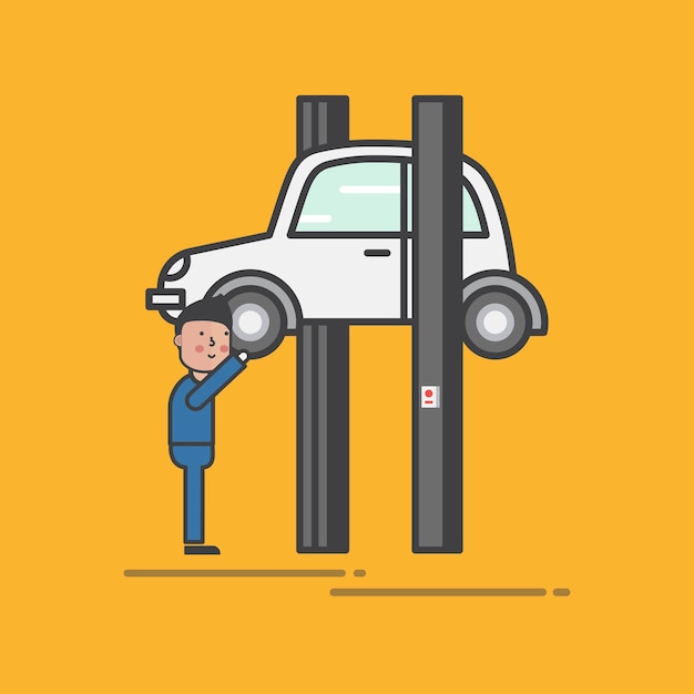 Ilustração do conjunto de vetores de garagem de carro