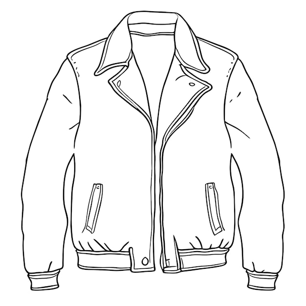 Vetor ilustração do contorno da jaqueta desenhada à mão