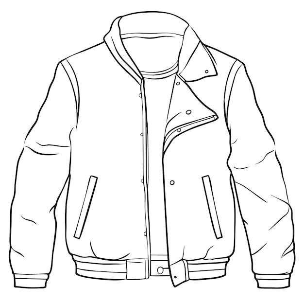 Vetor ilustração do contorno da jaqueta desenhada à mão