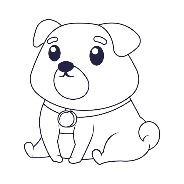 Ilustração do contorno do cão desenhada à mão