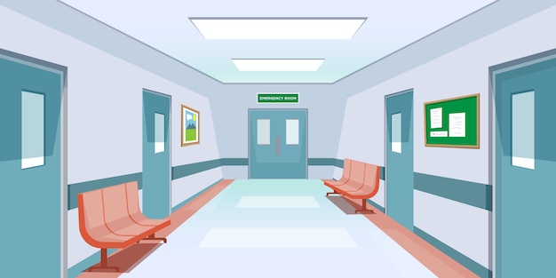 Vetor ilustração do corredor do hospital