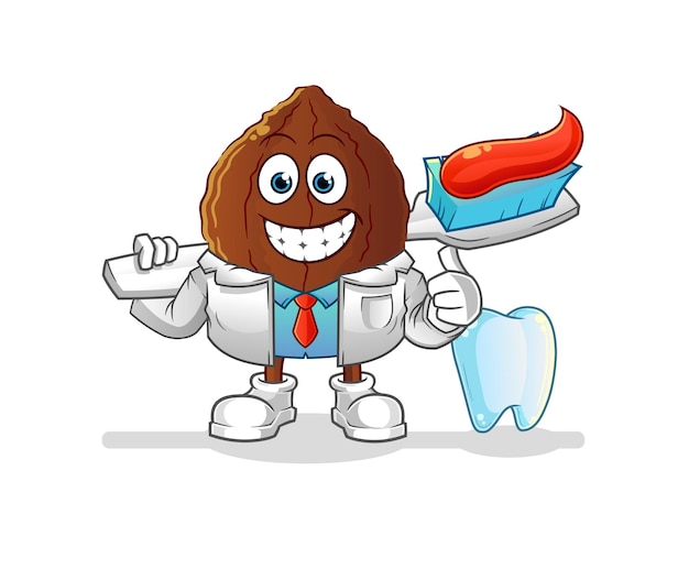 Vetor ilustração do dentista de cacau. vetor de personagem