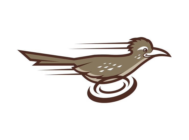 Vetor ilustração do desenho da mascote do personagem roadrunner