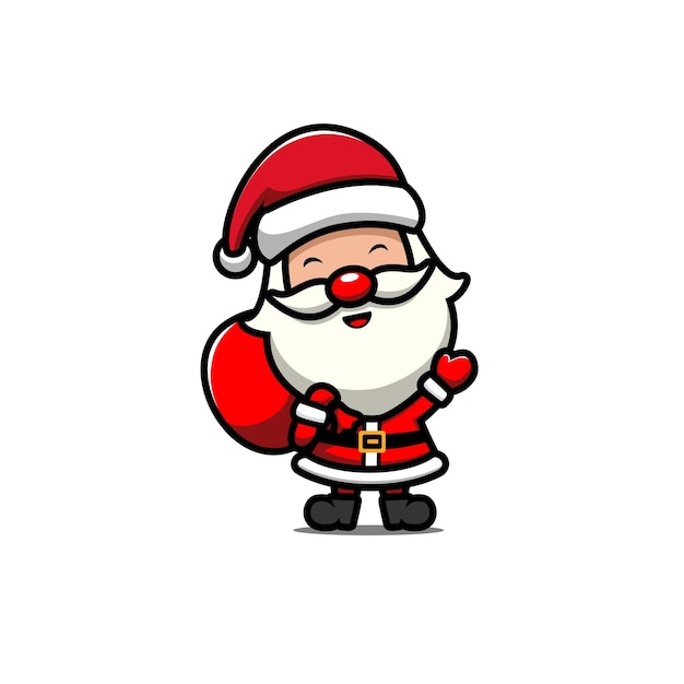 Ilustração do desenho de vetor de papai noel fofo