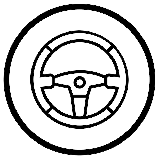 Ilustração do desenho do ícone vetorial do volante