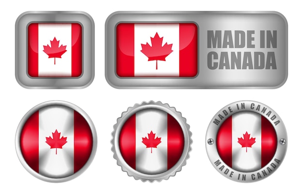 Vetor ilustração do desenho do selo ou adesivo made in canada