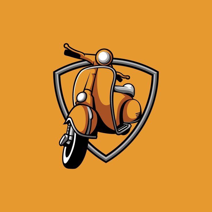 Ilustração do design do escudo da scooter