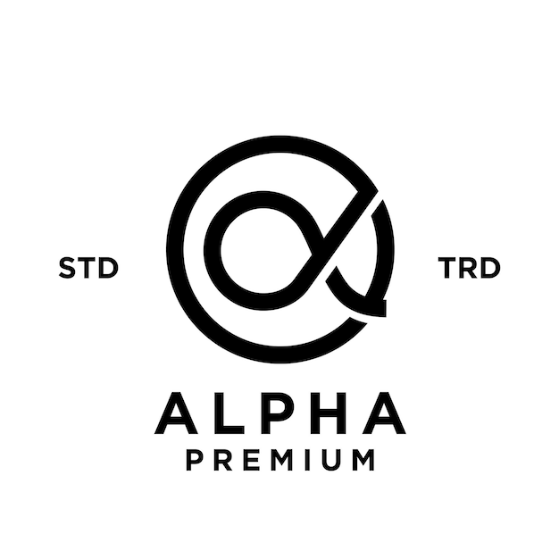 Vetor ilustração do design do ícone do logotipo da letra alfa