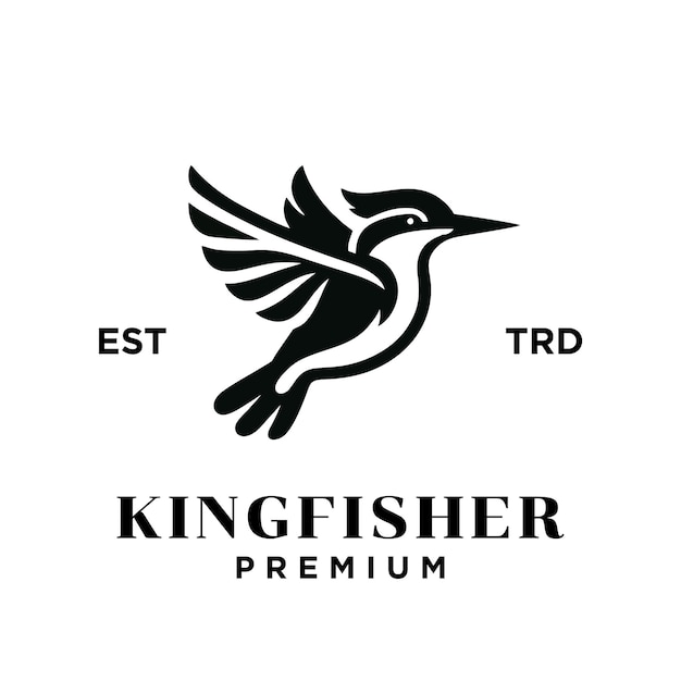 Ilustração do design do ícone do logotipo do pássaro kingfisher