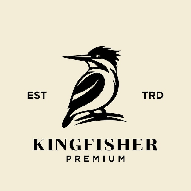 Vetor ilustração do design do ícone do logotipo do pássaro kingfisher