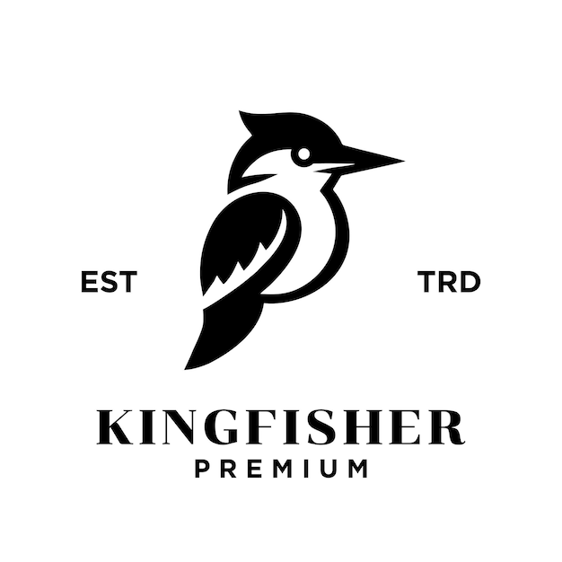 Vetor ilustração do design do ícone do logotipo do pássaro kingfisher