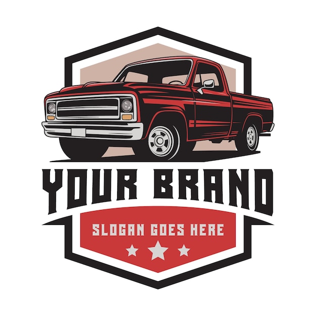 Ilustração do design do logotipo da carrinha vermelha