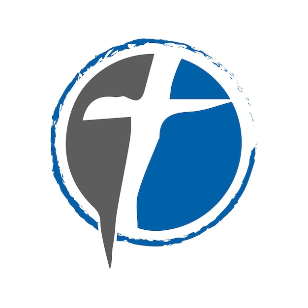 Vetor ilustração do design do logotipo da cicle christian cross.